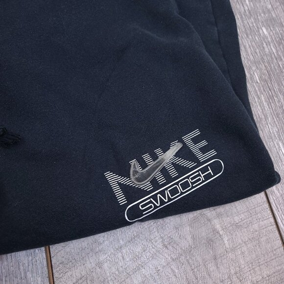 Nike Sportswear Womens Large Black Swoosh Fleece Joggers High Rise Pullon Street - Picture 4 of 7